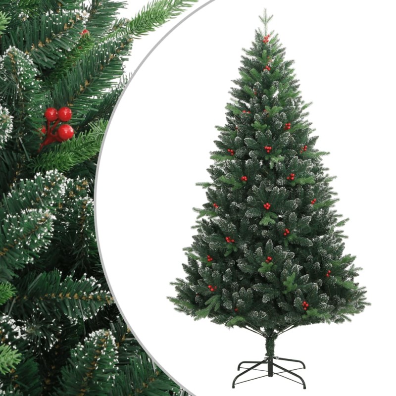 vidaXL Árbol de Navidad artificial con bisagras y frutos rojos 180 cm vidaXL Árbol de Navidad artificial con bisagras y frutos rojos 180 cm