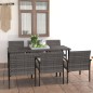 vidaXL Juego de comedor para jardín 7 piezas ratán sintético gris vidaXL Juego de comedor para jardín 7 piezas ratán sintético gris