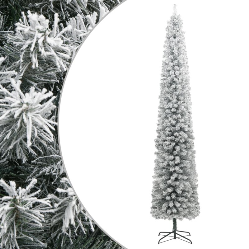 vidaXL Árbol Navidad estrecho con soporte y nieve artificial PVC 300cm vidaXL Árbol Navidad estrecho con soporte y nieve artificial PVC 300cm