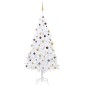 vidaXL Árbol de Navidad preiluminado con luces y bolas blanco 240 cm vidaXL Árbol de Navidad preiluminado con luces y bolas blanco 240 cm