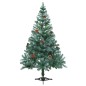 vidaXL Árbol de navidad glaseado con LEDs, bolas y piñas 150 cm vidaXL Árbol de navidad glaseado con LEDs, bolas y piñas 150 cm