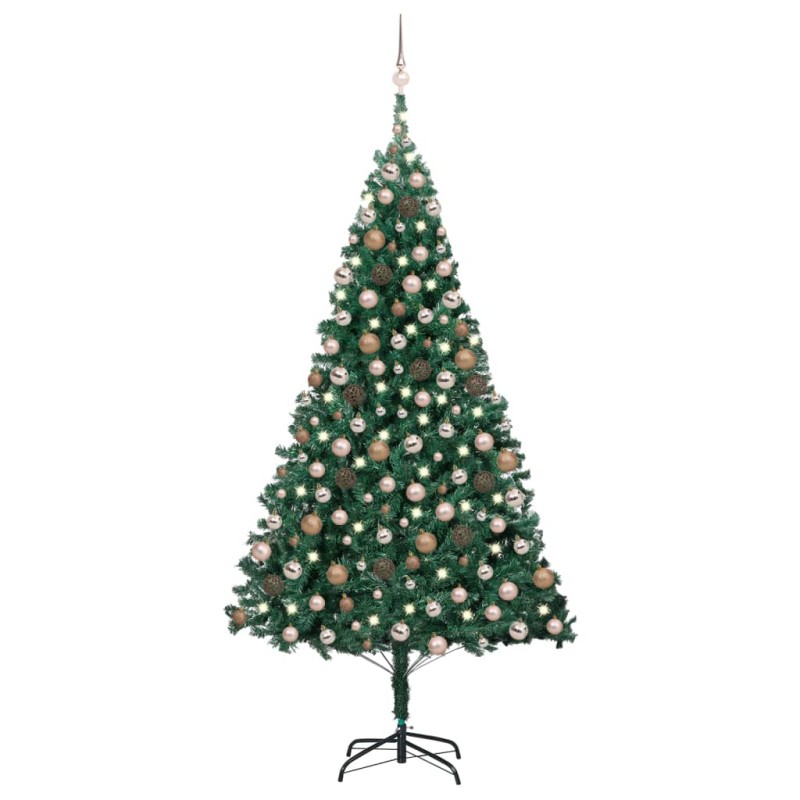 vidaXL Árbol de Navidad preiluminado con luces y bolas verde 240 cm vidaXL Árbol de Navidad preiluminado con luces y bolas verde 240 cm