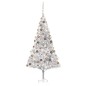 vidaXL Árbol de Navidad preiluminado con luces y bolas plateado 210 cm vidaXL Árbol de Navidad preiluminado con luces y bolas plateado 210 cm