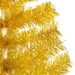 vidaXL Árbol de Navidad preiluminado con luces y bolas dorado 240 cm