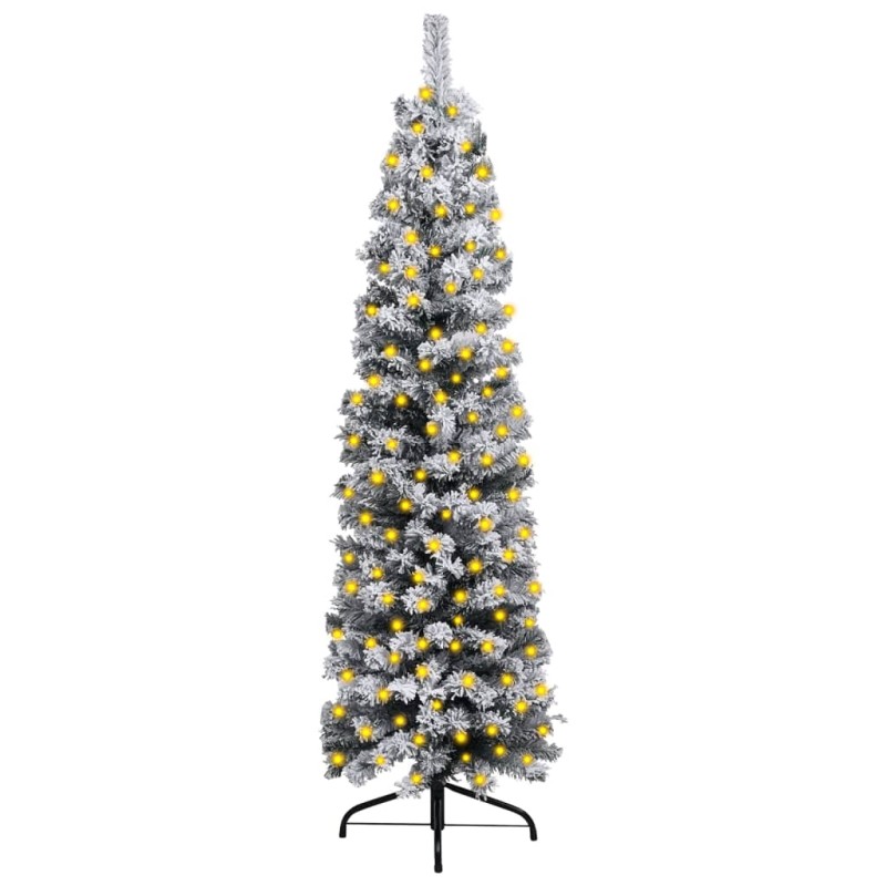 vidaXL Árbol de Navidad delgado con nieve PVC verde 120 cm vidaXL Árbol de Navidad delgado con nieve PVC verde 120 cm