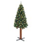 vidaXL Árbol de Navidad delgado madera auténtica y piñas verde 210 cm vidaXL Árbol de Navidad delgado madera auténtica y piñas verde 210 cm
