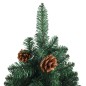 vidaXL Árbol de Navidad delgado madera auténtica y piñas verde 210 cm vidaXL Árbol de Navidad delgado madera auténtica y piñas verde 210 cm