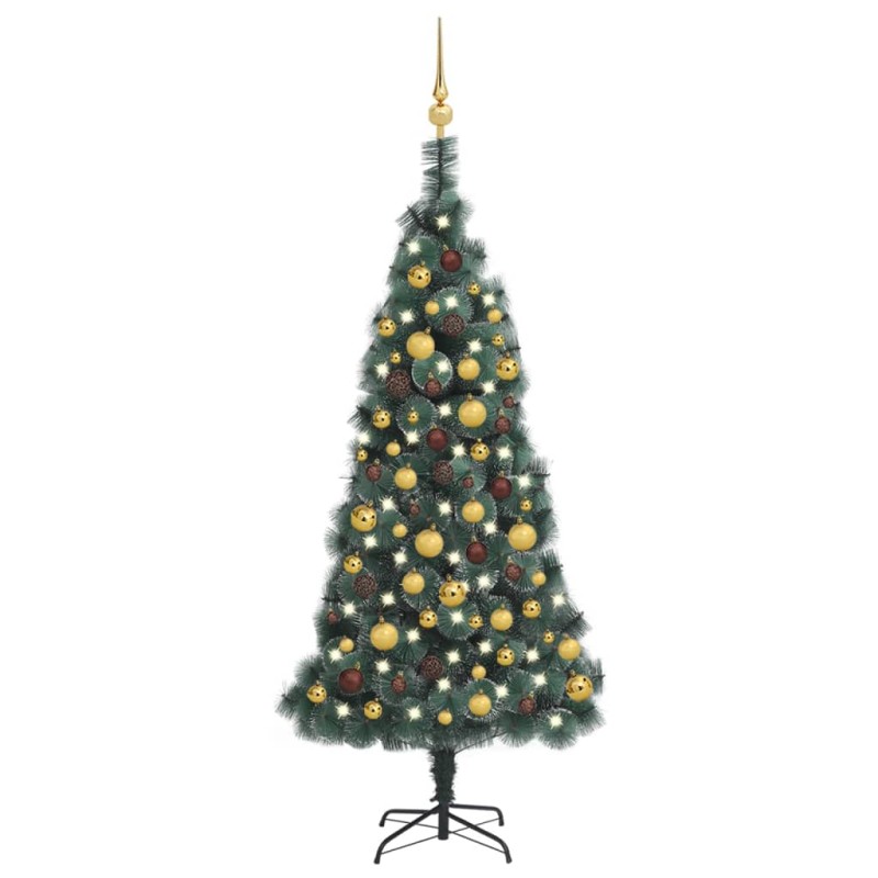 vidaXL Árbol de Navidad artificial con LEDs y bolas PVC verde 150 cm vidaXL Árbol de Navidad artificial con LEDs y bolas PVC verde 150 cm