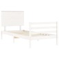 vidaXL Estructura de cama con cabecero madera maciza blanco 100x200 cm vidaXL Estructura de cama con cabecero madera maciza blanco 100x200 cm