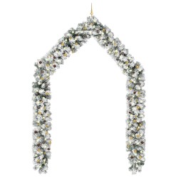 vidaXL Guirnalda de Navidad con LEDs y juego de bolas PVC verde 20 m