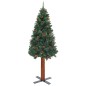 vidaXL Árbol de Navidad delgado con luces y bolas verde 150 cm vidaXL Árbol de Navidad delgado con luces y bolas verde 150 cm