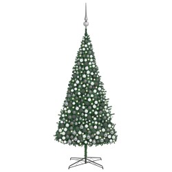 vidaXL Árbol de Navidad artificial con LED y bolas verde 400 cm
