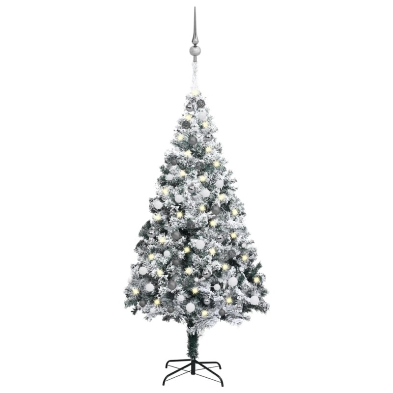 vidaXL Árbol de Navidad preiluminado con luces y bolas verde 210 cm vidaXL Árbol de Navidad preiluminado con luces y bolas verde 210 cm