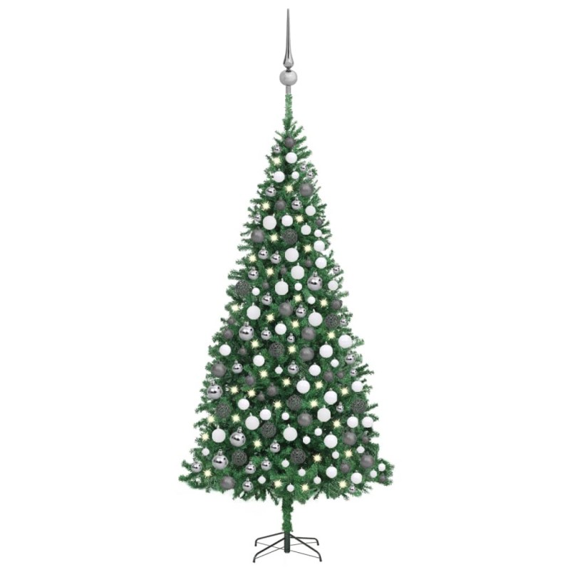 vidaXL Árbol de Navidad artificial con luces LEDs y bolas verde 300 cm vidaXL Árbol de Navidad artificial con luces LEDs y bolas verde 300 cm