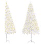 vidaXL Árbol de Navidad de esquina iluminado con luces blanco 240 cm vidaXL Árbol de Navidad de esquina iluminado con luces blanco 240 cm