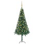 vidaXL Árbol de Navidad artificial de esquina LED y bolas verde 150 cm vidaXL Árbol de Navidad artificial de esquina LED y bolas verde 150 cm