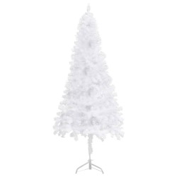 vidaXL Árbol de Navidad de esquina LED y bolas PVC blanco 180 cm