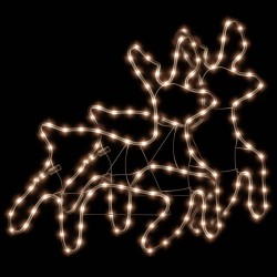 vidaXL Figura de reno Navidad con LED 2 uds blanco cálido 57x55x4,5 cm