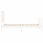 vidaXL Estructura de cama con cabecero madera maciza blanco 100x200 cm vidaXL Estructura de cama con cabecero madera maciza blanco 100x200 cm