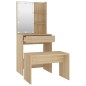 vidaXL Juego de tocador con LED madera contrachapada roble Sonoma vidaXL Juego de tocador con LED madera contrachapada roble Sonoma