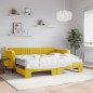 vidaXL Sofá cama nido con colchón terciopelo amarillo 90x200 cm vidaXL Sofá cama nido con colchón terciopelo amarillo 90x200 cm