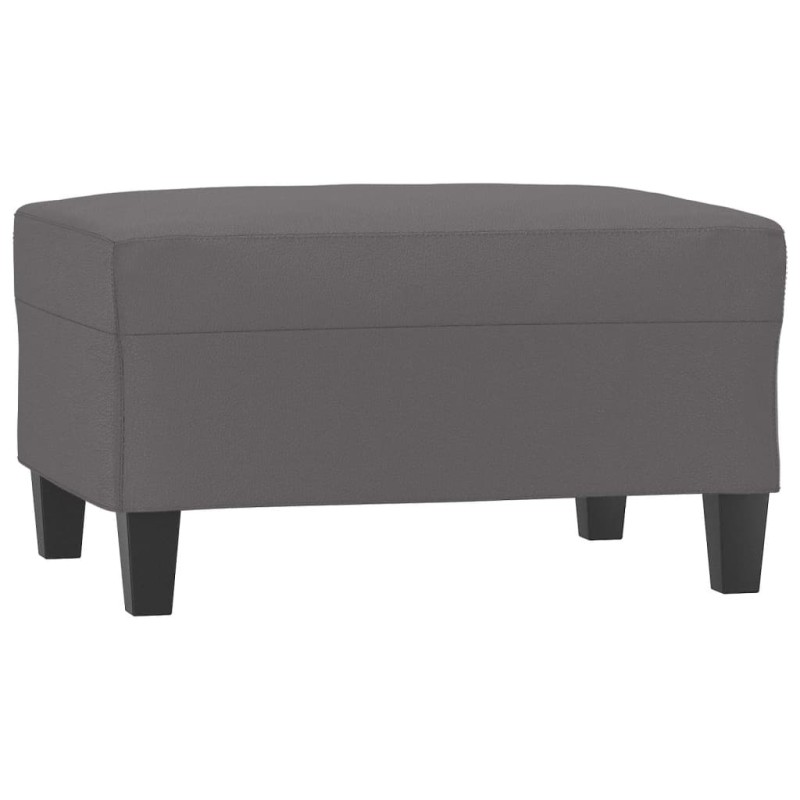 vidaXL Reposapiés de cuero sintético gris 70x55x41 cm vidaXL Reposapiés de cuero sintético gris 70x55x41 cm