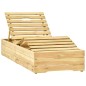 vidaXL Tumbona de jardín con mesa y cojín de madera de pino impregnada vidaXL Tumbona de jardín con mesa y cojín de madera de pino impregnada
