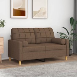 vidaXL Cojines decorativos 2 uds tela marrón 15x50 cm