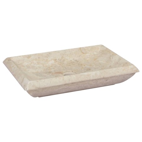 vidaXL Lavabo crema mármol 50x35x10 cm