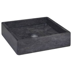 vidaXL Lavabo mármol negro 40x40x10 cm