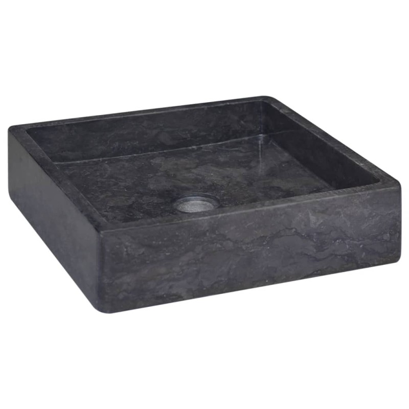 vidaXL Lavabo mármol negro 40x40x10 cm