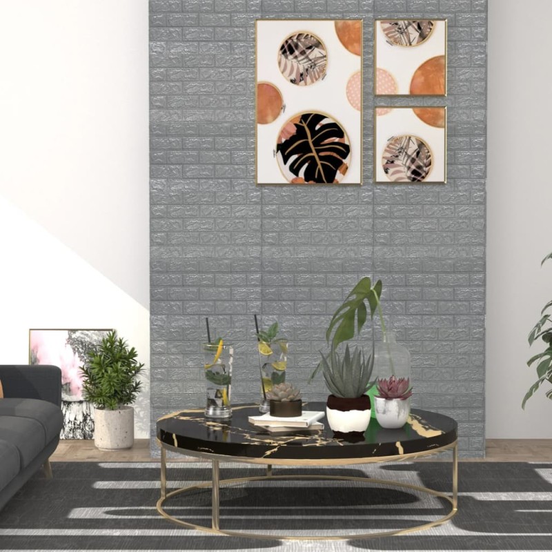 vidaXL Papel pintado autoadhesivo ladrillos 3D 20 unidades antracita