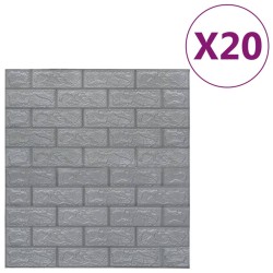 vidaXL Papel pintado autoadhesivo ladrillos 3D 20 unidades antracita