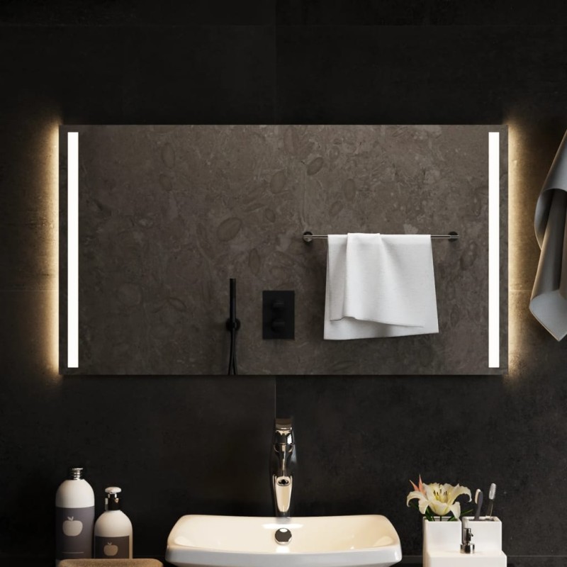 vidaXL Espejo de baño con LED 90x50 cm vidaXL Espejo de baño con LED 90x50 cm