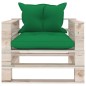 vidaXL Sofá de palets de jardín con cojines verdes madera de pino vidaXL Sofá de palets de jardín con cojines verdes madera de pino
