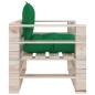 vidaXL Sofá de palets de jardín con cojines verdes madera de pino vidaXL Sofá de palets de jardín con cojines verdes madera de pino