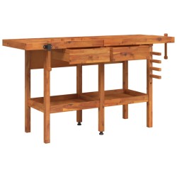 vidaXL Banco de trabajo cajones y tornillos banco madera 162x62x83 cm