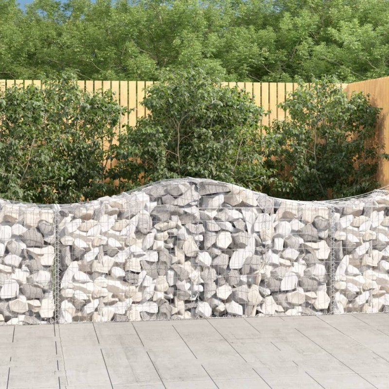 vidaXL Cesta de gaviones forma arco hierro galvanizado 200x50x80/100cm vidaXL Cesta de gaviones forma arco hierro galvanizado 200x50x80/100cm