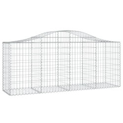 vidaXL Cesta de gaviones forma arco hierro galvanizado 200x50x80/100cm