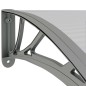 vidaXL Marquesina de puerta policarbonato gris 300x80 cm
