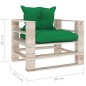 vidaXL Sofá de palets de jardín con cojines verdes madera de pino vidaXL Sofá de palets de jardín con cojines verdes madera de pino