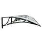 vidaXL Marquesina puerta policarbonato negro y transparente 400x80 cm vidaXL Marquesina puerta policarbonato negro y transparente 400x80 cm