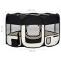 vidaXL Parque de perros plegable y bolsa transporte negro 145x145x61cm vidaXL Parque de perros plegable y bolsa transporte negro 145x145x61cm