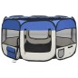 vidaXL Parque de perros plegable y bolsa transporte azul 125x125x61cm vidaXL Parque de perros plegable y bolsa transporte azul 125x125x61cm