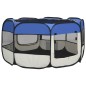 vidaXL Parque de perros plegable y bolsa transporte azul 125x125x61cm vidaXL Parque de perros plegable y bolsa transporte azul 125x125x61cm