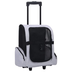 vidaXL Carrito trolley plegable multiusos para mascotas gris