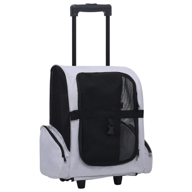 vidaXL Carrito trolley plegable multiusos para mascotas gris