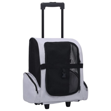 vidaXL Carrito trolley plegable multiusos para mascotas gris
