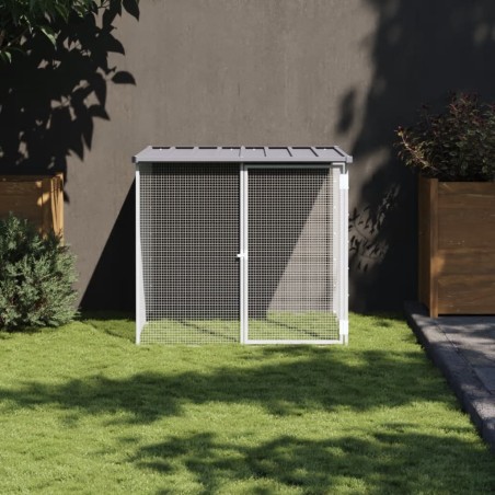 vidaXL Jaula gallinas y toldo acero galvanizado gris claro 103x98x90cm