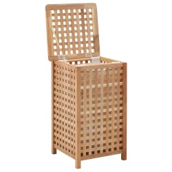 vidaXL Cesto para ropa sucia madera maciza de nogal  39x39x65 cm